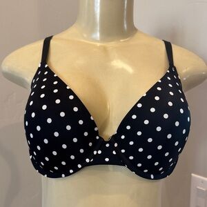 PINK Victoria's Secret Black and White Polka Dot Push Up Bra 36D